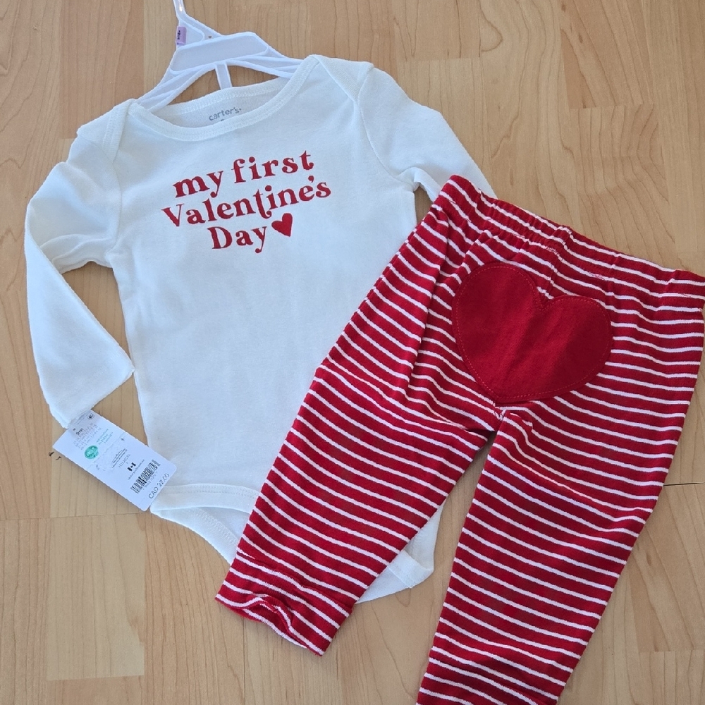 Carter's My First Valentine's Day Pajama Set - White and Red